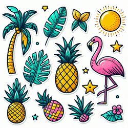 escape to paradise with tropical vibes stickers!