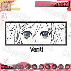 venti embroidery design, genshin impact embroidery, anime embroidery file, machine embroidery designs, instant download