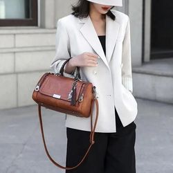 Yogodlns Tassel Decor Handbag, Women's Large Capacity Shoulder Bag, Fashion Zipper Crossbody Bag With Removable Strap