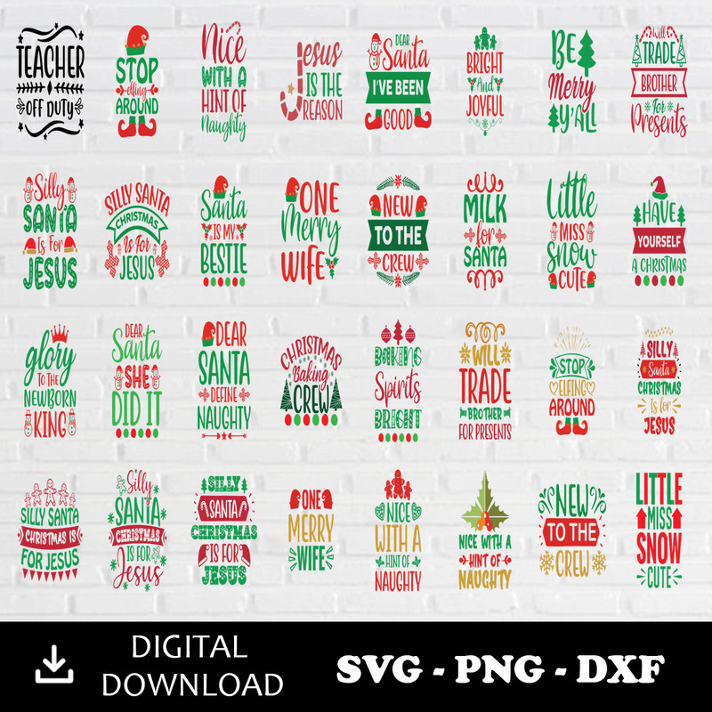 Christmas SVG Bundle Festive Digital Designs For Cricut More 0