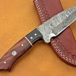 Damascus Hunting Knife, Fixed Blade Knife , Skinner Knife, Hand Made Knife,