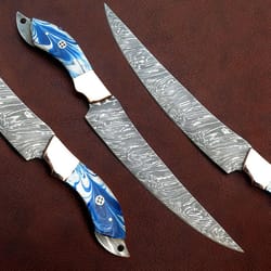 custom handmade damascus steel fillet knife bowie knife,