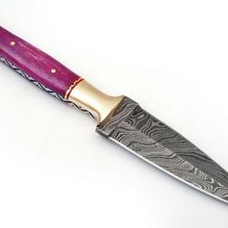 Hand Forged Damascus Steel Dagger Throwing Boot Knife & Bone Handle,