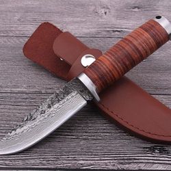 Sharp Fixed blade Hunting Knife Handmade forged Steel camping knife,