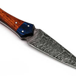 Hand Forged Damascus Steel Knife Wood Handle,