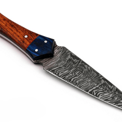 hand forged damascus steel knife wood handle,