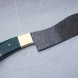 Custom Hand Made Moqen's Damscus Steel Kitchen knife Fixed Blade Knife,