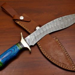 Beautifull Custom Hand Forged Damascus Blade Bowie Hunting Knife Fixed Blade Knife,