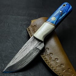 custom handmade damascus steel hunting knife fixed blade knife,