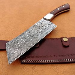Custom Handmade Damascus Steel Heavy Duty Meat Cleaver Knife,