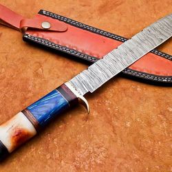 Beautifull Custom Handmade Damascus Blade Camping Hunting Knife Bowie Knife,