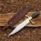 Handmade Bowie Knife With Leather Sheath Custom Fixed Blade Hunting Knife Brass Guard 0