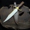 Handmade Bushcraft Knife Wood Handle Leather Sheath Camping Gift For Outdoorsmen 0