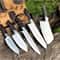 Handmade Carbon Steel Chef Knife Set 5 Piece With Leather Roll Gift For Chefs 0