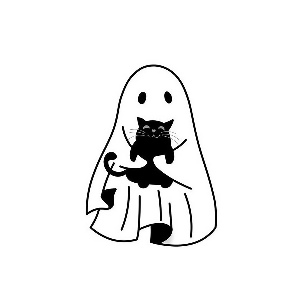 Ghost With Cat Png Cute Cat Halloween Design Halloween Ghost Cat Png Ghost Png Halloween Cat 0