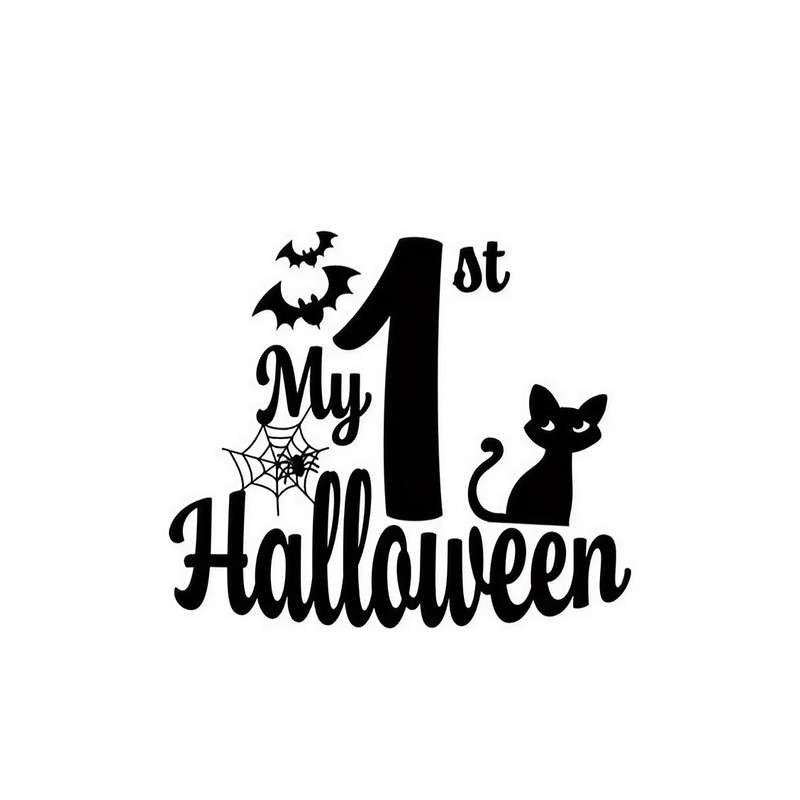 My First Halloween SVG For Shirts Baby Spooky Designs Scary Vibes Cricut Cut FilesFunny Cat And Bats Halloween 0