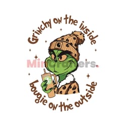 boujee leopard grinchy on the inside svg