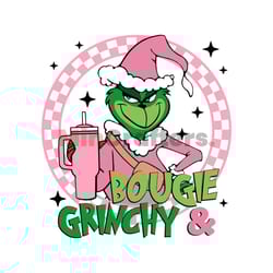 pink bougie and grinchy stanley svg
