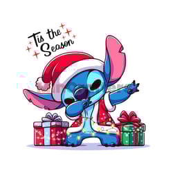 tis the season stitch santa hat png