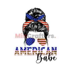 american babe messy bun png 4th of july bun mom png file