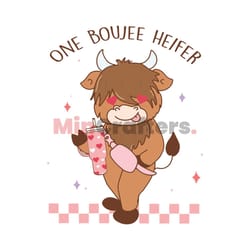 pne boujee heifer highland cow valentine svg