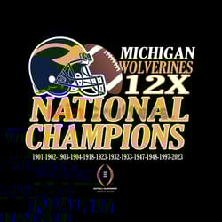 michigan wolverines 12 time national champions svg