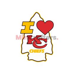 I Love KC Chiefs Happy Valentines Day Football SVG