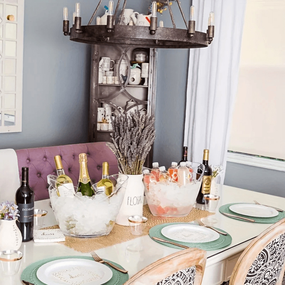 Elegant Acrylic Ice Bucket Transparent Beverage Cooler For Champagne Wine Beer Soda Perfect For Par 2