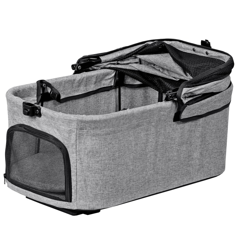 3in1 Foldable Pet Stroller Detachable Carrier Car Seat Cat Dog Strollers For Travel Lightweight Dur 8