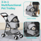 3in1 Foldable Pet Stroller Detachable Carrier Car Seat Cat Dog Strollers For Travel Lightweight Dur 1
