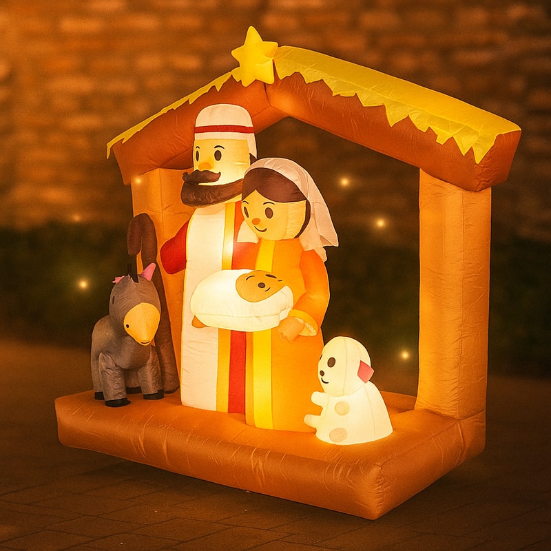 Giant Inflatable Nativity Scene Decor LED Home Ornament Model Christmas Holy Family Gift Xmas Yard 3