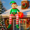 Christmas Inflatable Sitting Elf Holding Gift Bag Holiday DIY Decoration LED Light Xmas Outdoor Toy 0