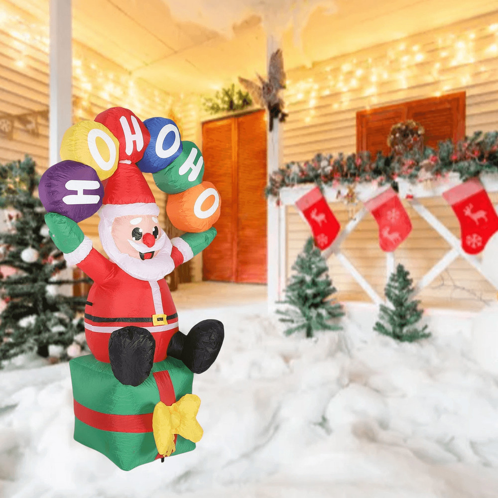 Inflatable Toys Santa Claus Gift Box Xmas Decoration LED Light Yard Lawn Party Display Christmas Ho 3
