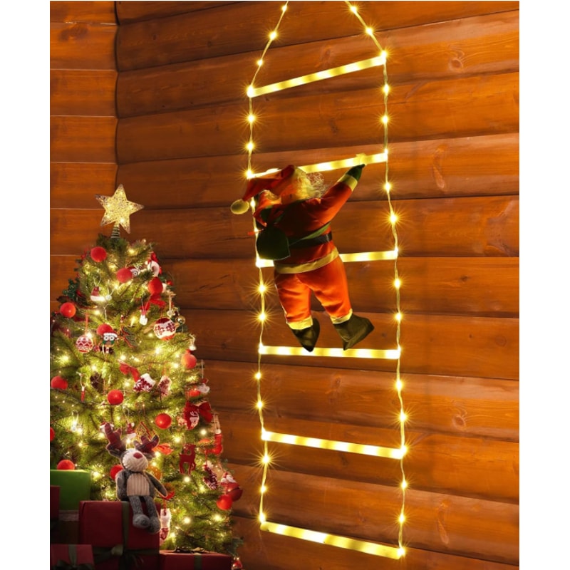 Christmas Decoration LED Santa Claus Climbing Ladder Light Flashing Modes For Xmas Tree Best Home W 6