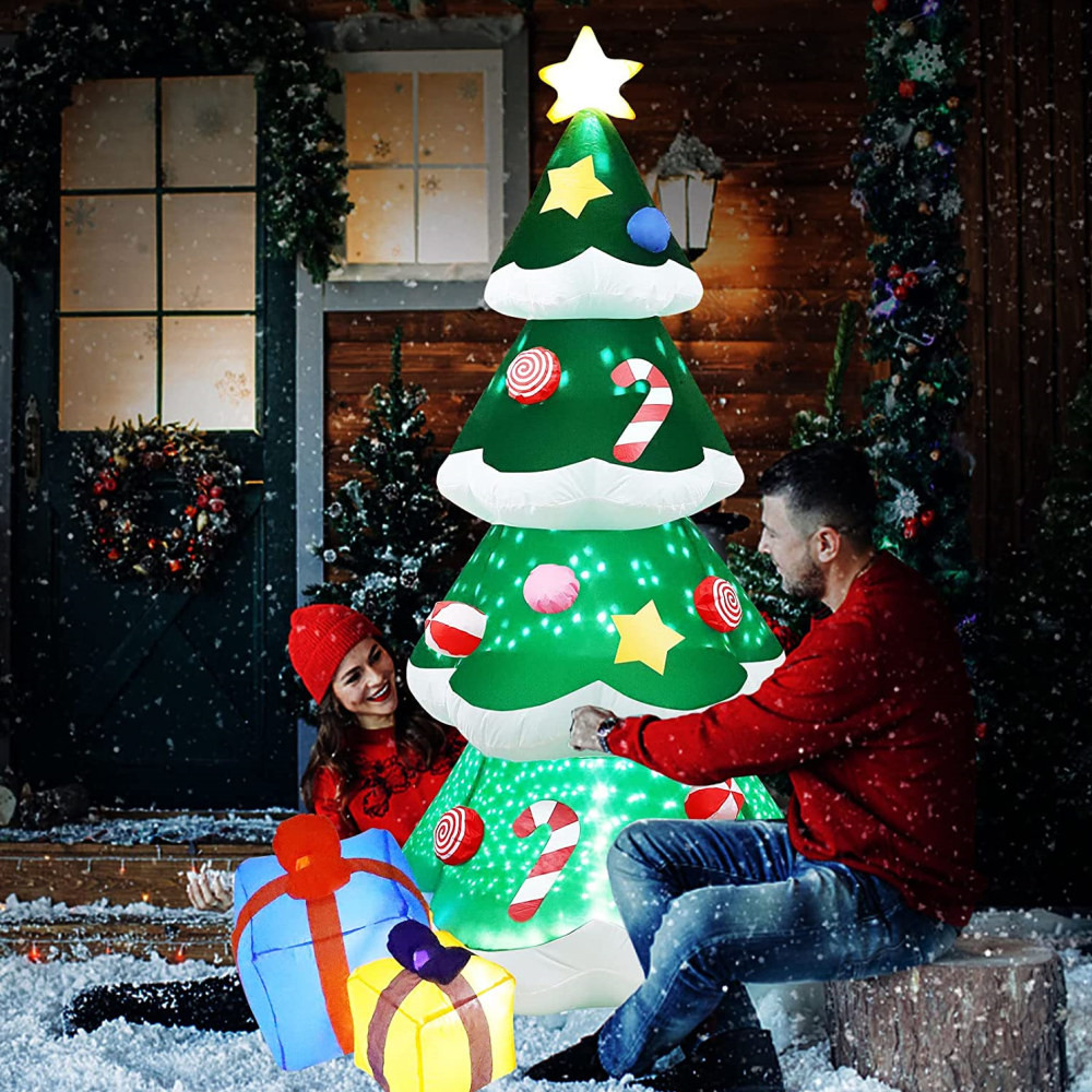 Christmas Inflatable Xmas Tree LED Lights Outdoor Ornament Christmas Gift Party New Year Indoor Dec 0