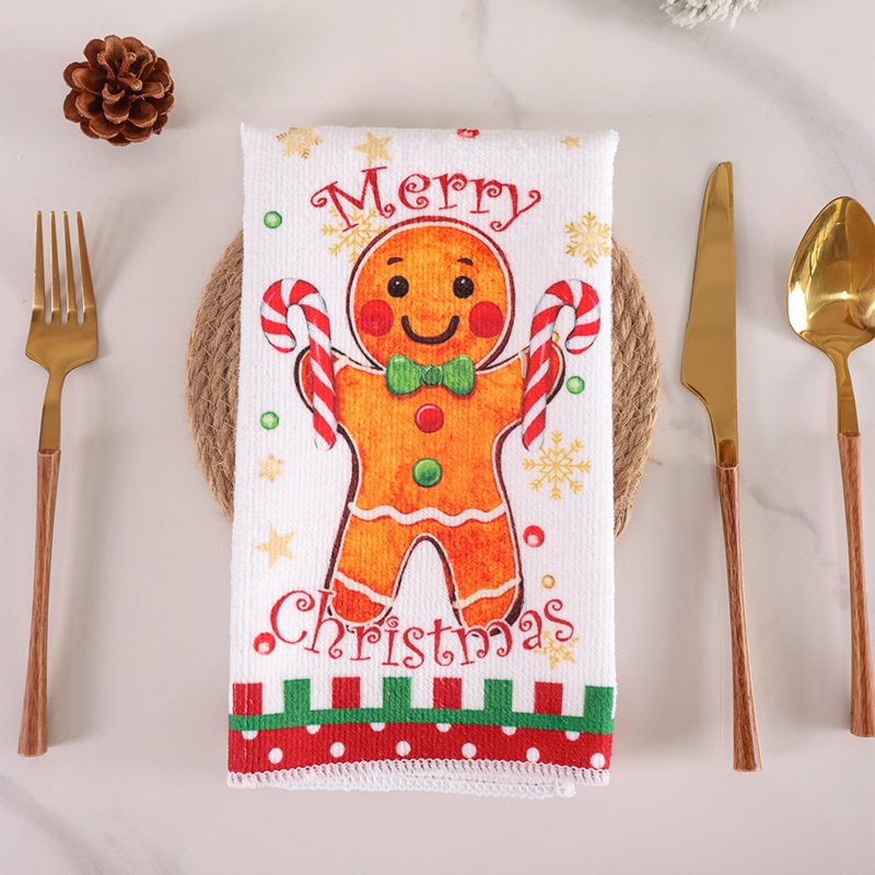 Christmas Kitchen Towels, Merry Christmas Party Decor, Gingerbread Man Dish Towel Navidad, Natal New Year Gift