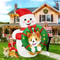 Christmas Inflatable Snowman Holiday Wreath Party Decor Outdoor Decorations With Corgi Christmas Bl 0