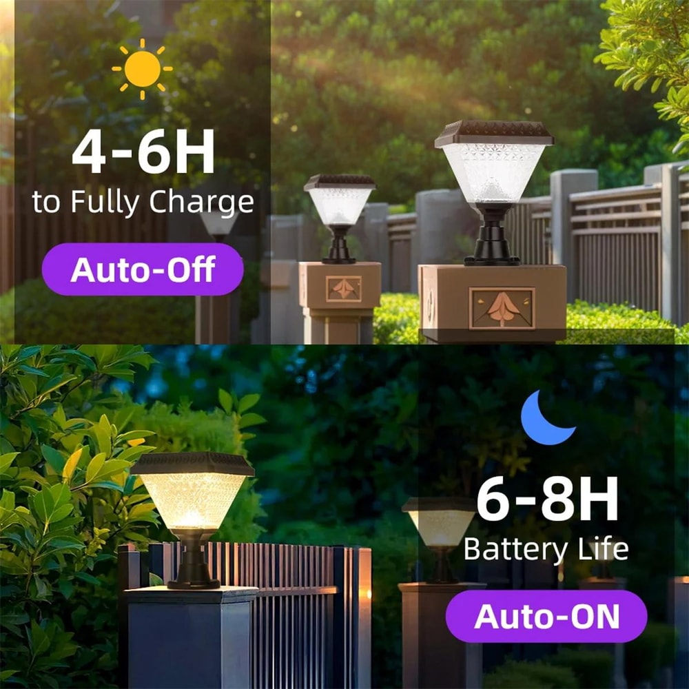 Outdoor Waterproof Solar Light With Timer LED Bright Lights For Yard Decorative Post For Garden Str 3