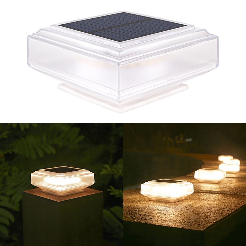 Outdoor Pillar Cap Lights Waterproof LED Solar Post Light For Fence Deck Column Lamp Garden Yard 1
