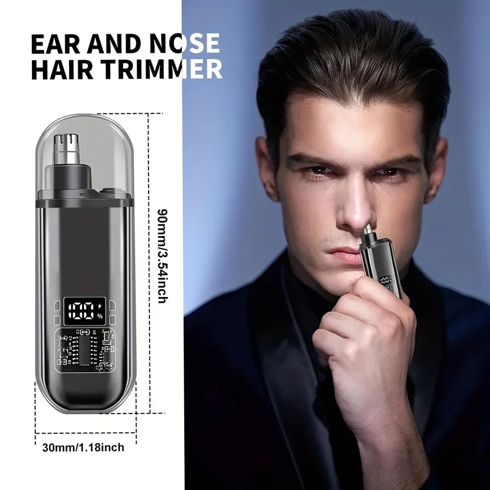 Portable Mini Compact Design With Fast Charge USB Rechargeable Nose Ear Hair Trimmer For Men 3