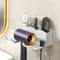 Non Perforated Wall Mounted Bathroom Bracket Hair Dryer Storage Rack Bathroom Air Duct Holder 6