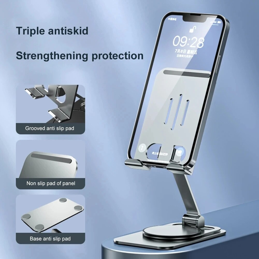 Portable Foldable Stand For Mobile Phone 360 Degree Rotating Tablet Stand Metal Lazy Stand Expansio