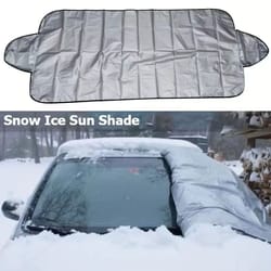 auto windscreen shield, frost ice rain and sun protector for most cars and suvs, universal car windshield snow cover