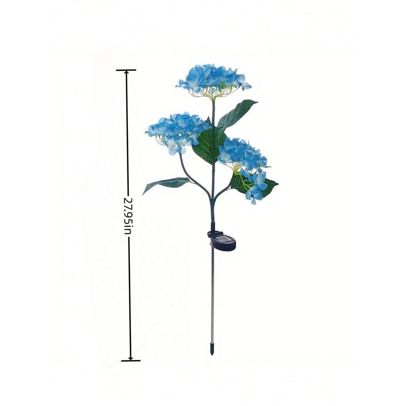 LED Artificial Flower Lights Solar Hydrangea Lights With 3 Heads For Outdoor Yard Garden Lawn Fence 6