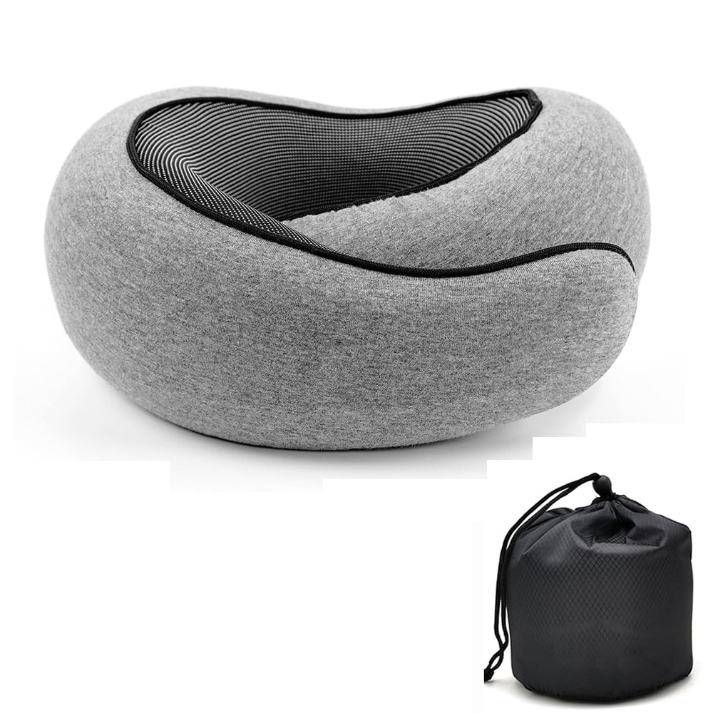 U shaped Pillow Snail Style Travel Neck Support, Portable Adjustable Soft Noon Break Sleep Pillows, Travel Neck Pillow