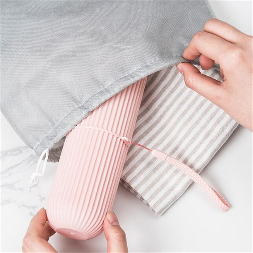 Portable Mouthwash Cup Vertical Stripe Travel Toothbrush Box Brushing Cup Washing Cup Toothpaste St 4