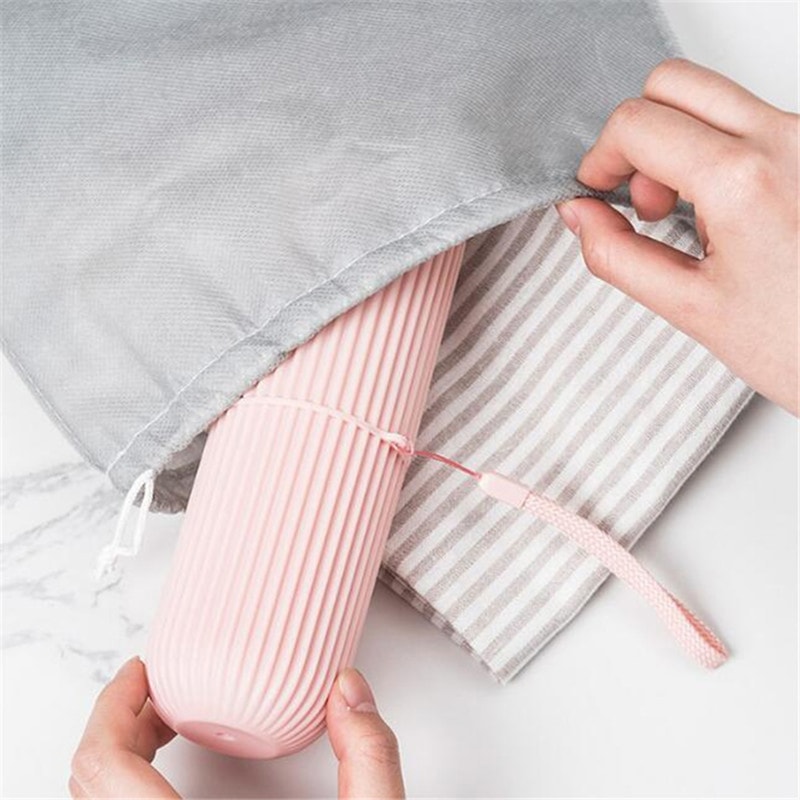 Portable Mouthwash Cup Vertical Stripe Travel Toothbrush Box Brushing Cup Washing Cup Toothpaste St 4
