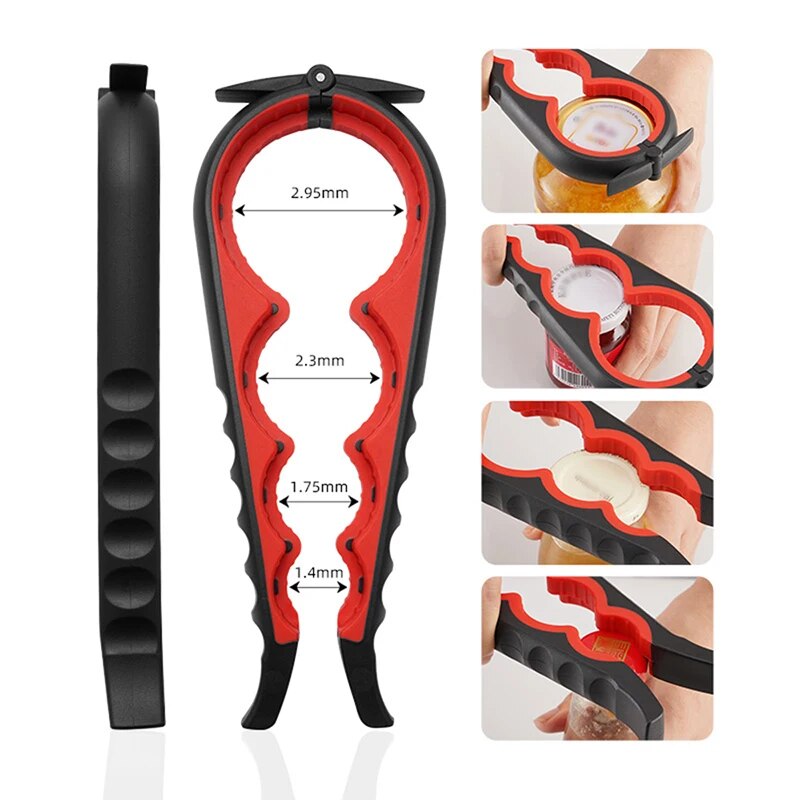 Beverage Bottle Opener Cap Can Opener Multi Functional Twister Four Position Can Opener Anti Slip C 1