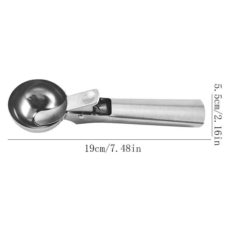 Multifunctional Ice Cream Scooper Stainless Steel Dualpurpose Fruit Scoop Kitchen Tool 7