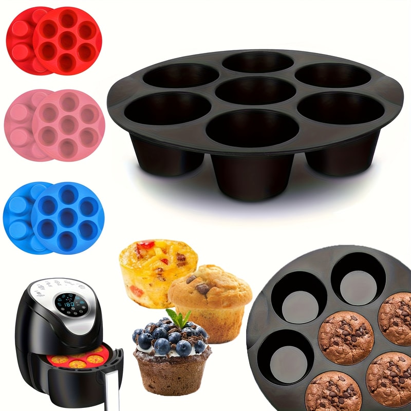 Non-Stick Muffin Pan for Cupcakes, Quiches & Tarts, Silicone Egg Bite Molds for Air Fryer, Dishwasher Safe